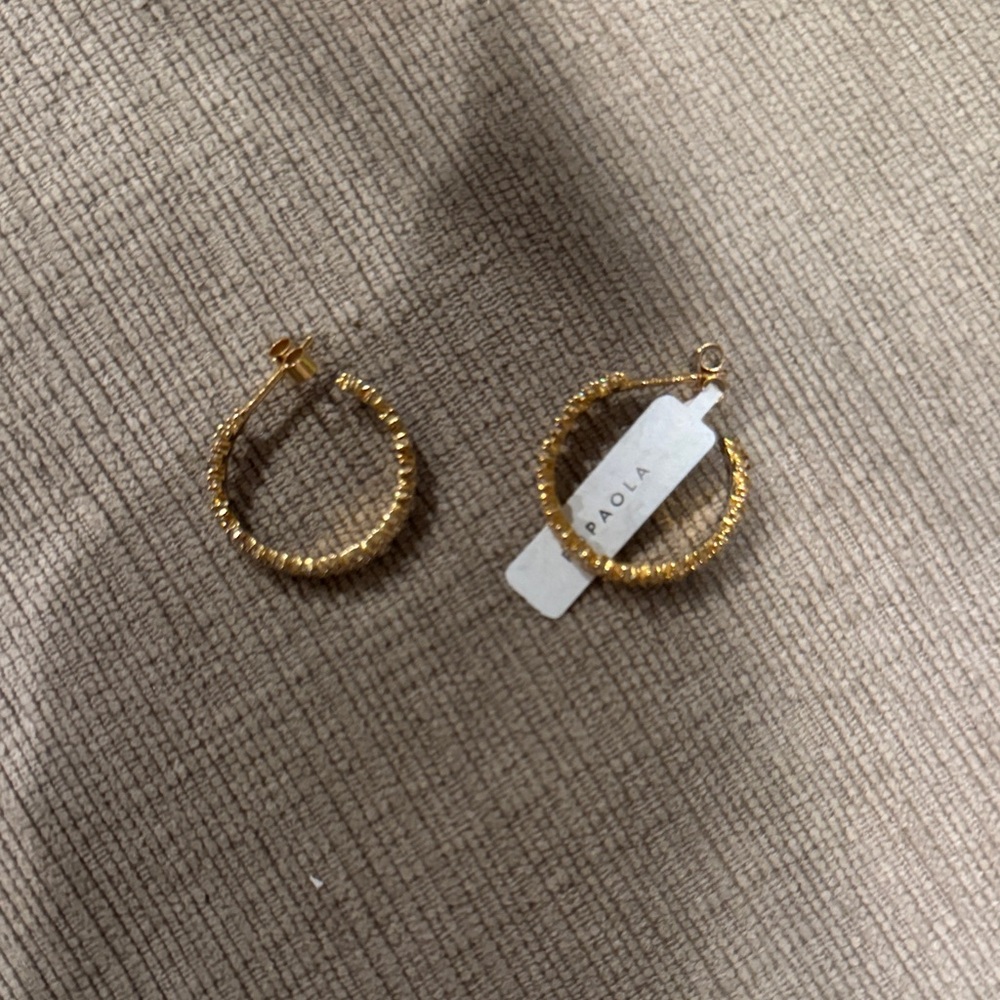 Gold-Tone Twisted Hoop Earrings for Women